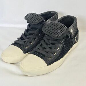 Gray Saks Fifth Avenue Retro Black & White Sneakers